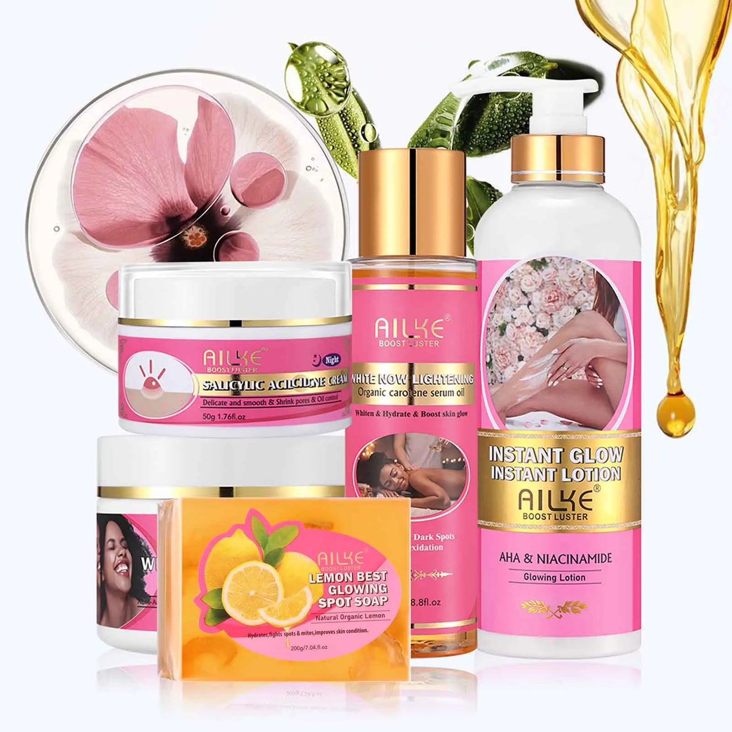 AILKE Natural Skin Brightening Set for Clearer Brighter Complexion