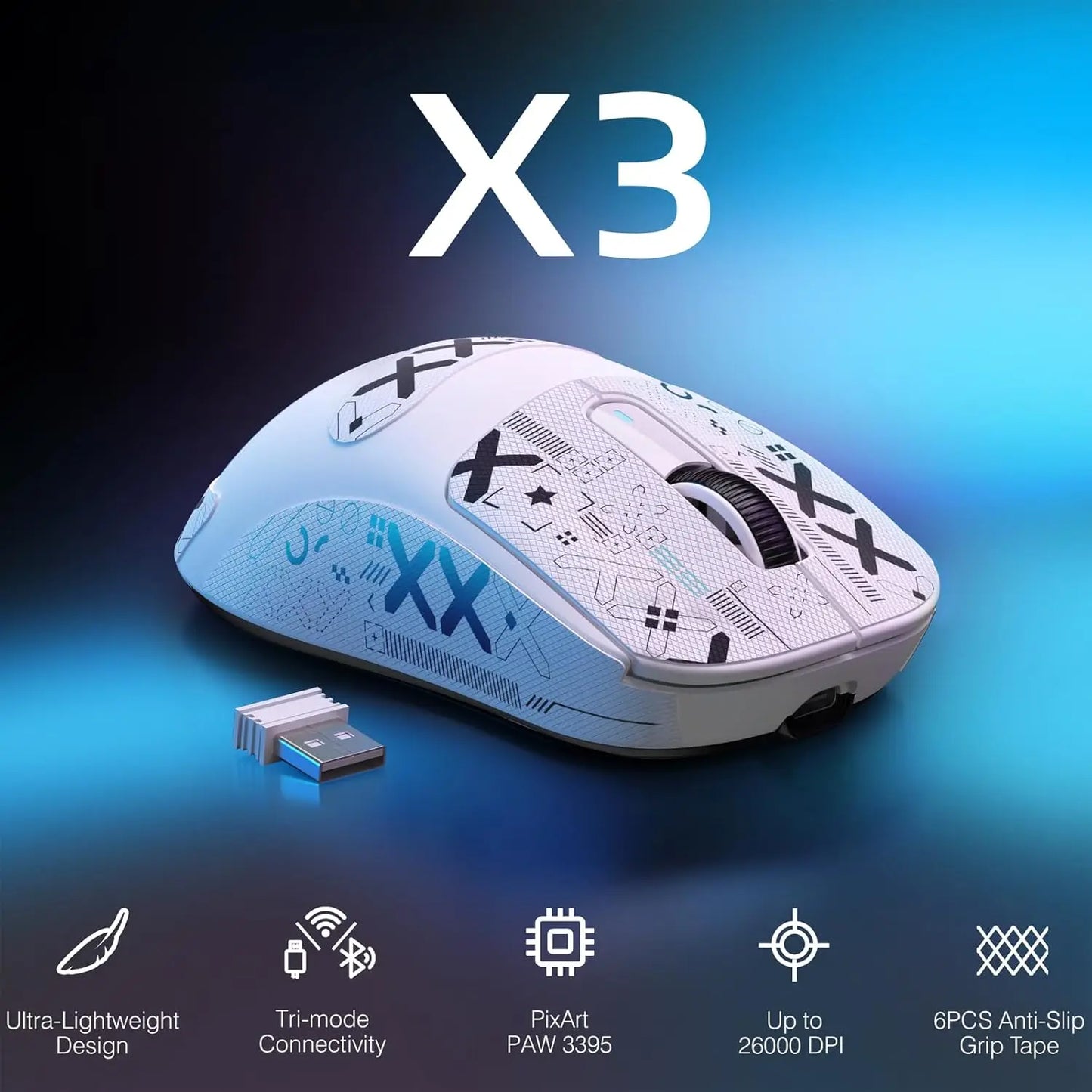 Attack Shark X3 Lightweight Wireless Gaming Mouse With PAW3395 Sensor