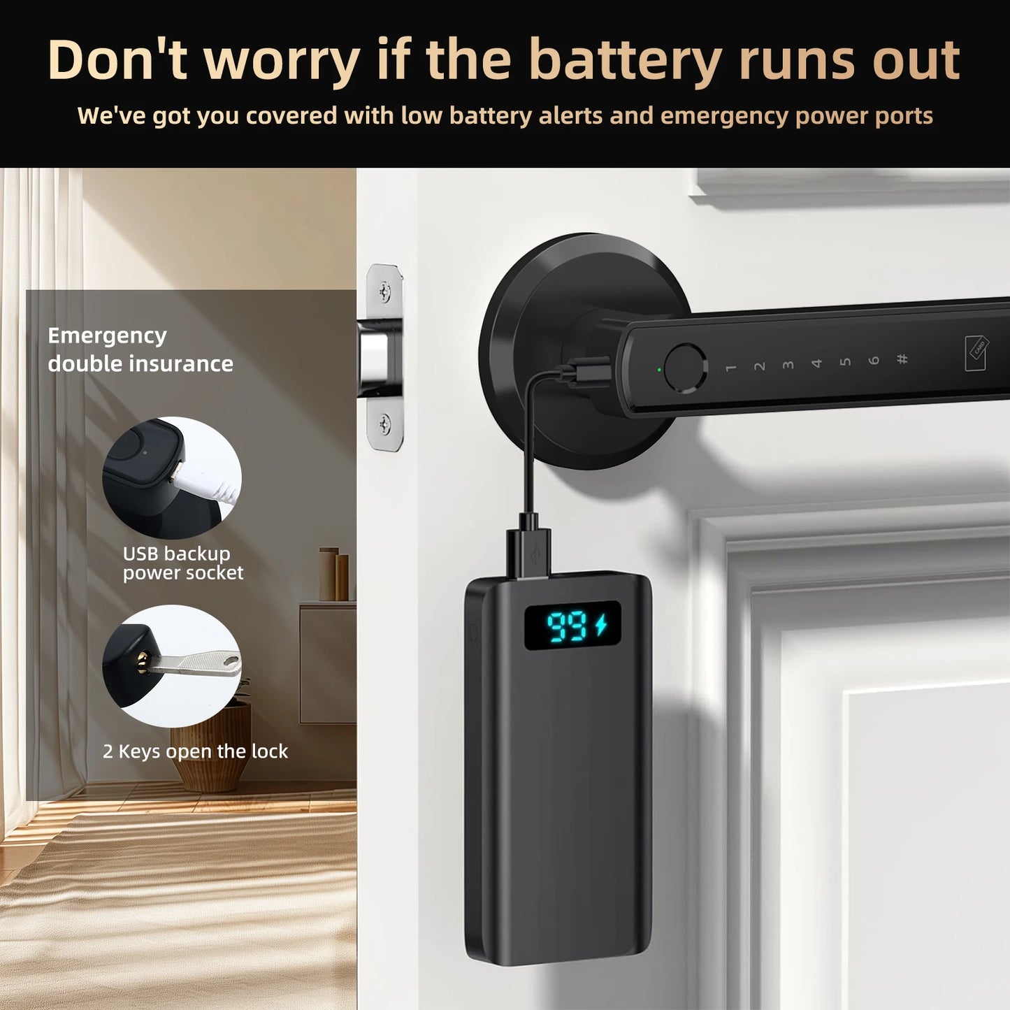 Viladepot Smart Lock with Fingerprint and App Control