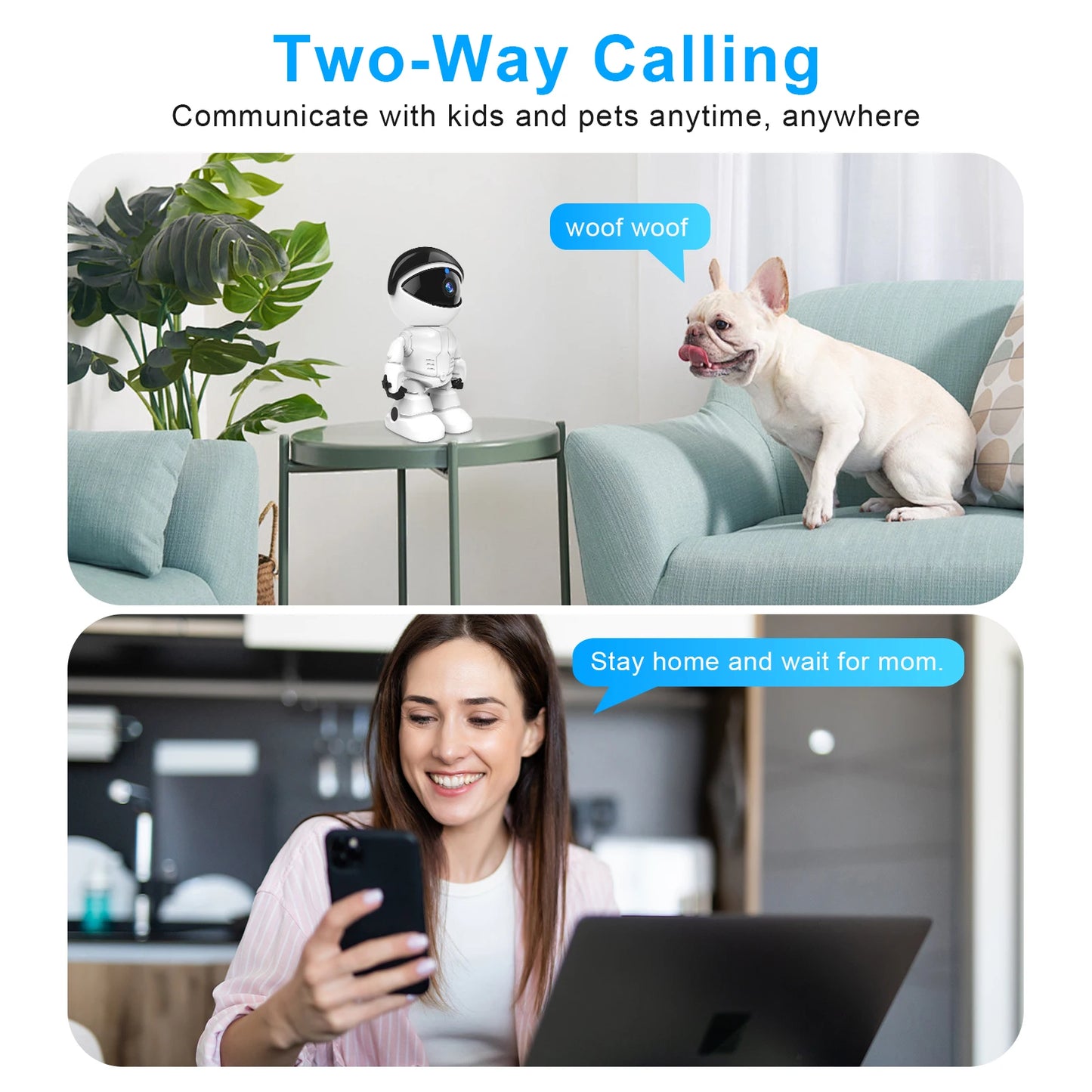 NOAHTEC Robot Camera WiFi 3MP Indoor Security With Night Vision
