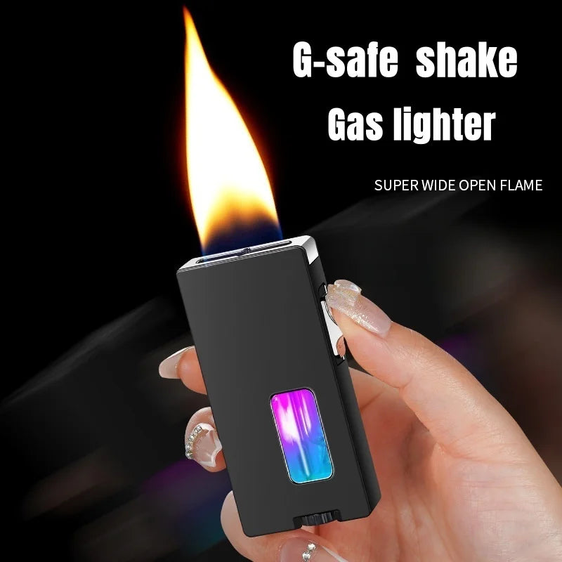 TopFlames Gravity Induction Gas Lighter Metal Open Flame Portable