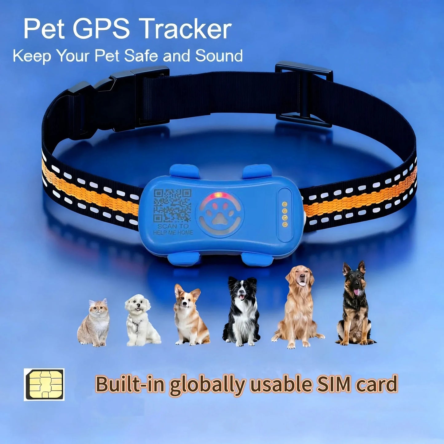 WANWAYTECH GPS Pet Tracker For Dogs And Cats Real-Time Tracking