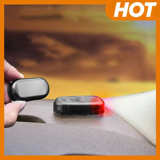 Solar Powered Car Fake Security Light Blue/Red Light Simulated Dummy Alarm Wireless Strobe Signal Alarm Anti-Theft Caution Lamp