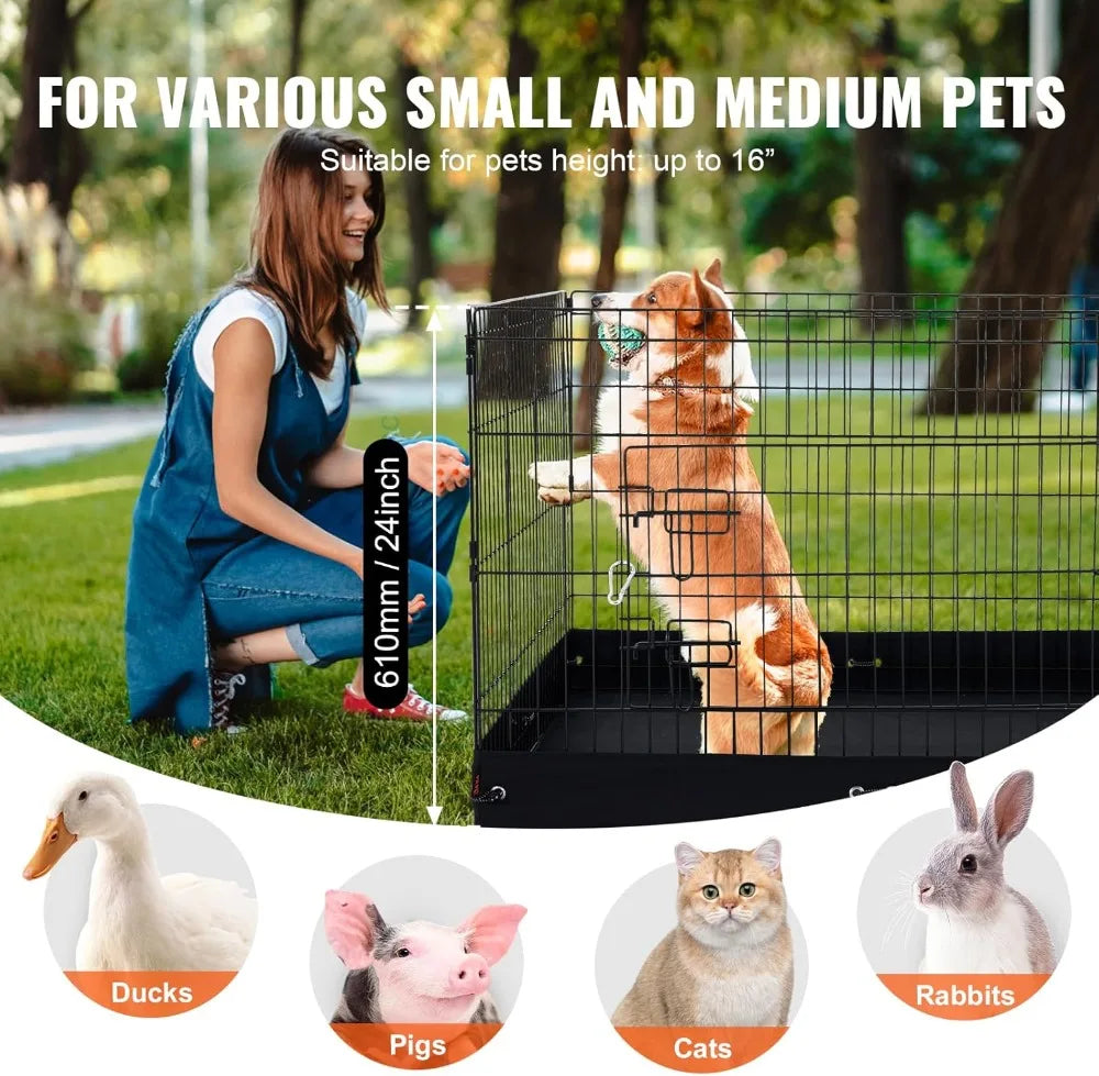 Dog Playpen Four Panels Foldable Metal Exercise Pen