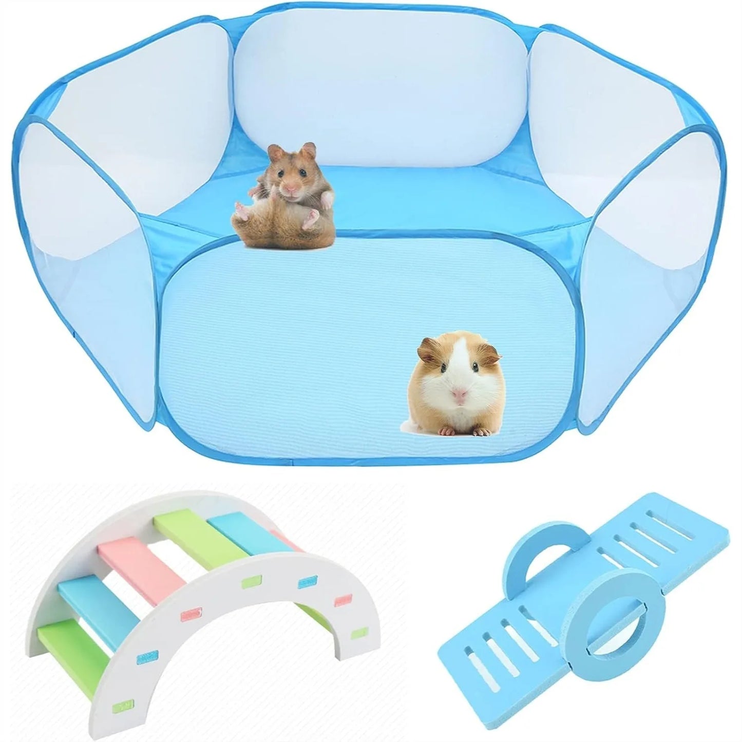 Foldable Pet Playpen Transparent Exercise Fence For Small Animals