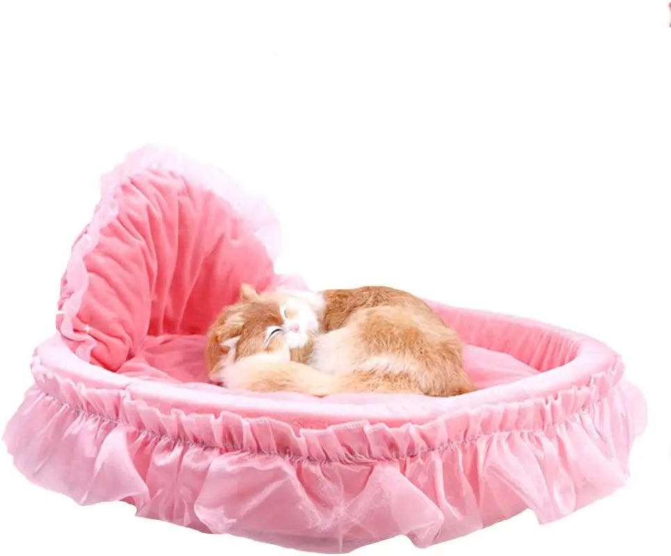 Cute Princess Pet Bed Bow Tie Lace Cat Sofa and Dog Cushion