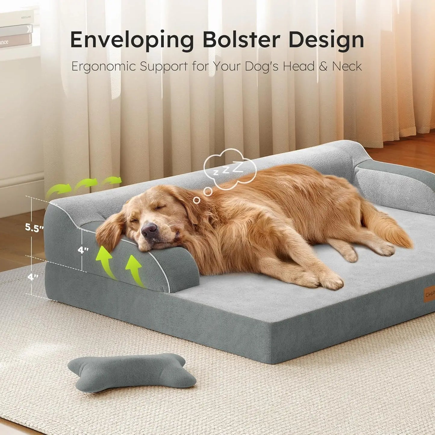 Orthopedic Dog Bed With Cooling Memory Foam And Nonslip Bottom