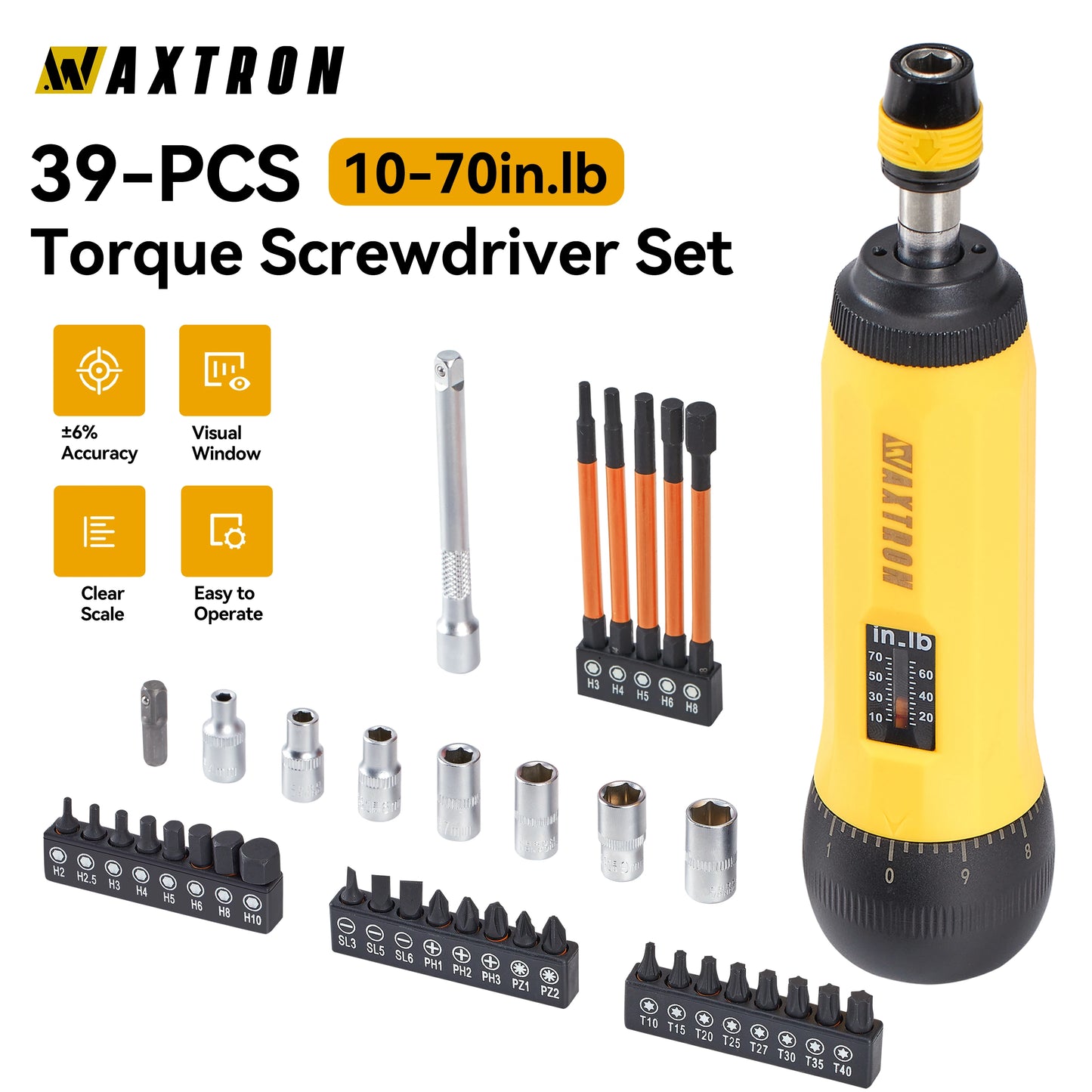 Waxtron Precision Torque Screwdriver Set With Bits For Bicycles