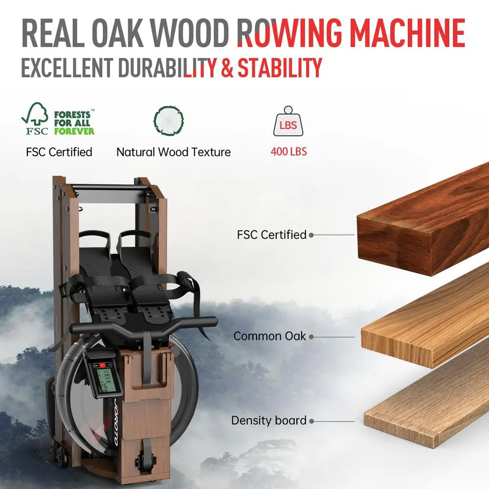 YTYIN Water Rowing Machine For Home With 400 Lbs Capacity