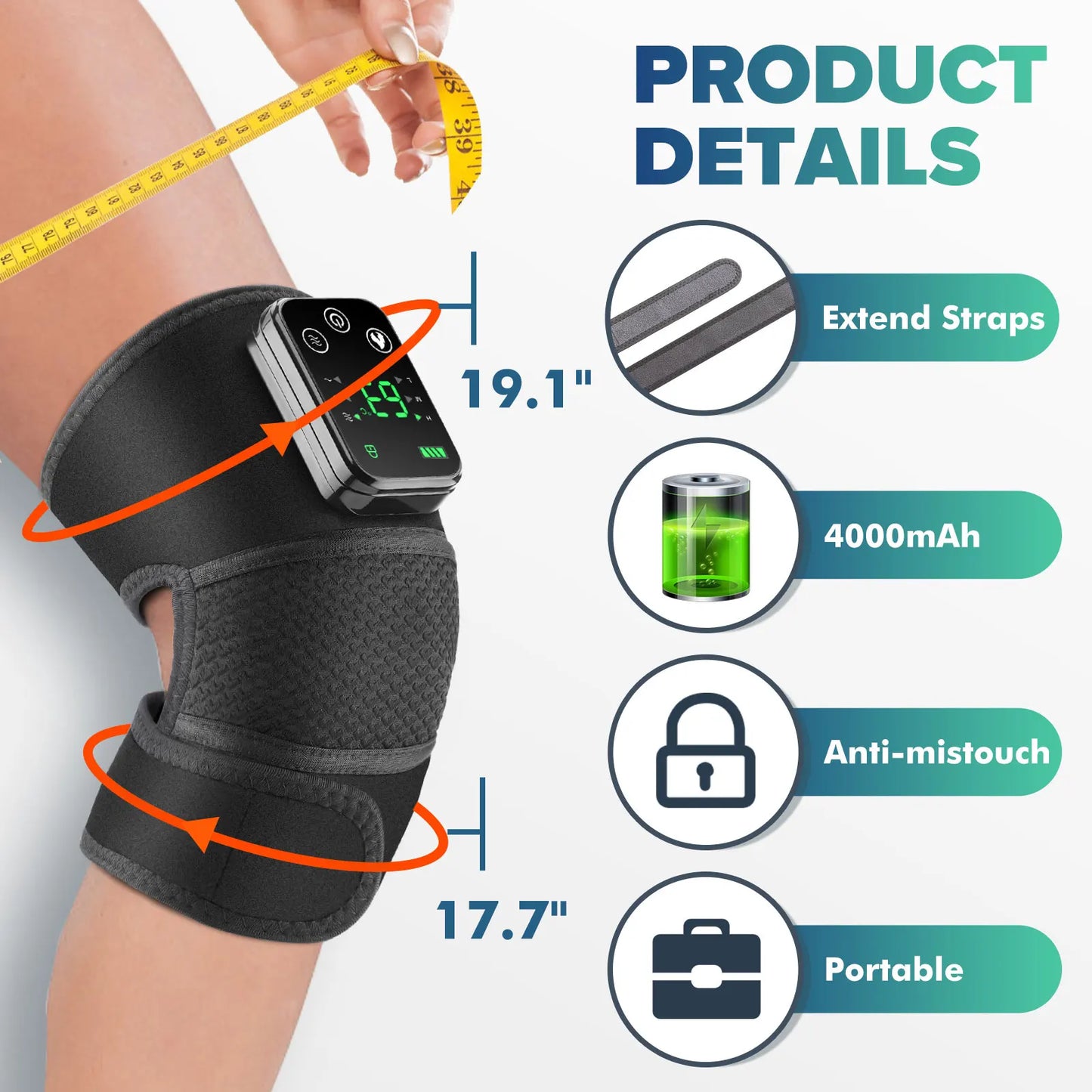 Electric Heating Knee Protection Massage Device With Vibration