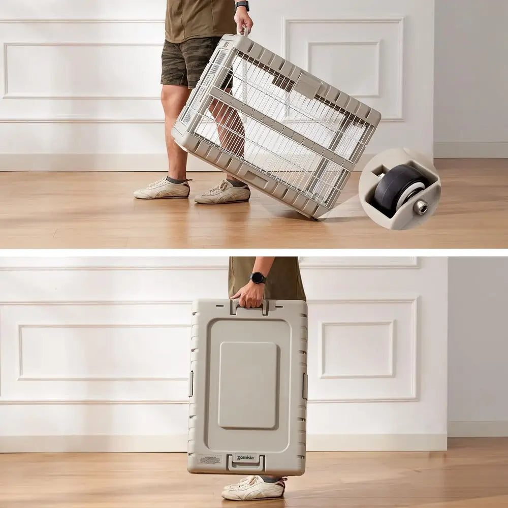 Collapsible Heavy Duty Dog Crate For Large Dogs No Tools