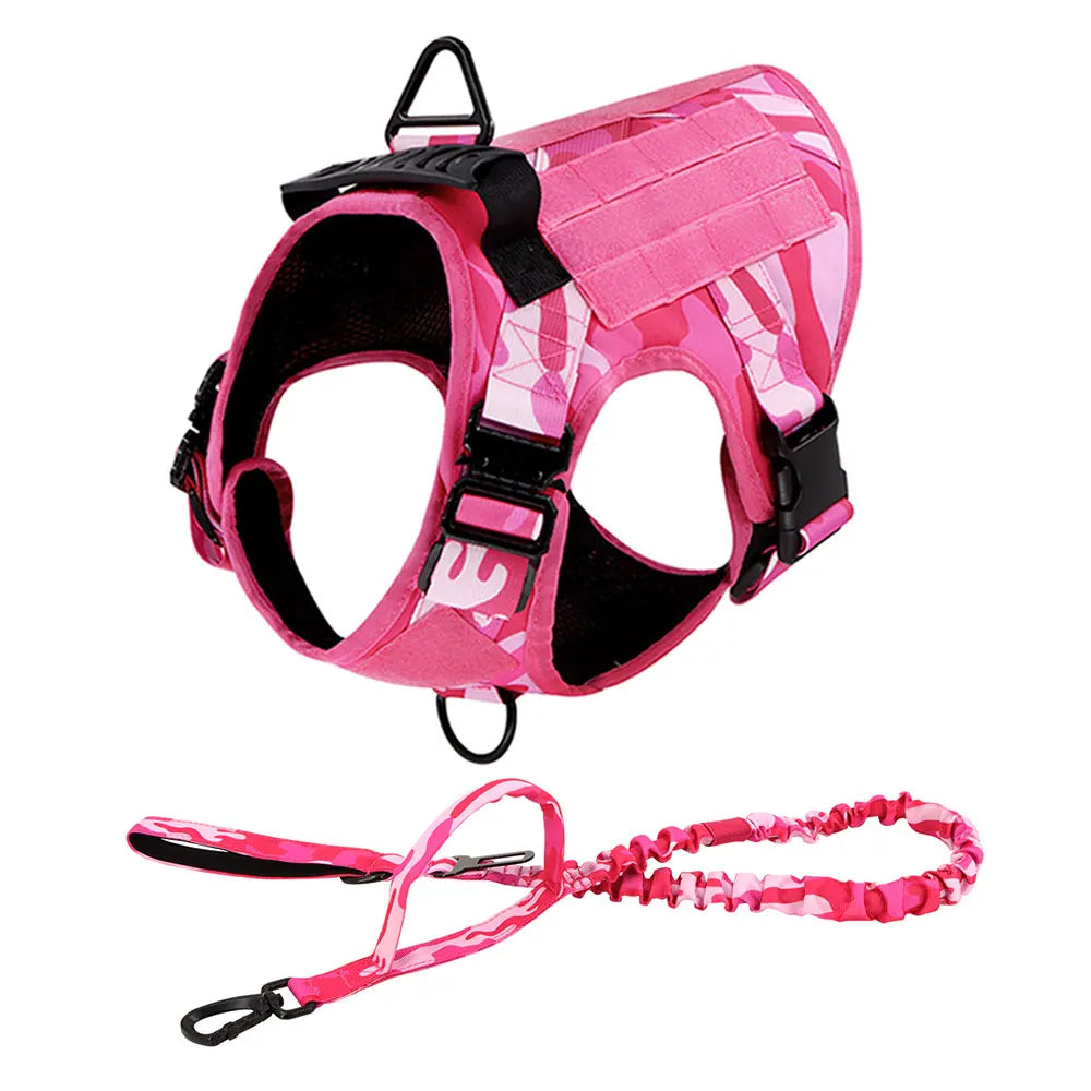 Military Camouflage Nylon Dog Harness Adjustable Training Vest