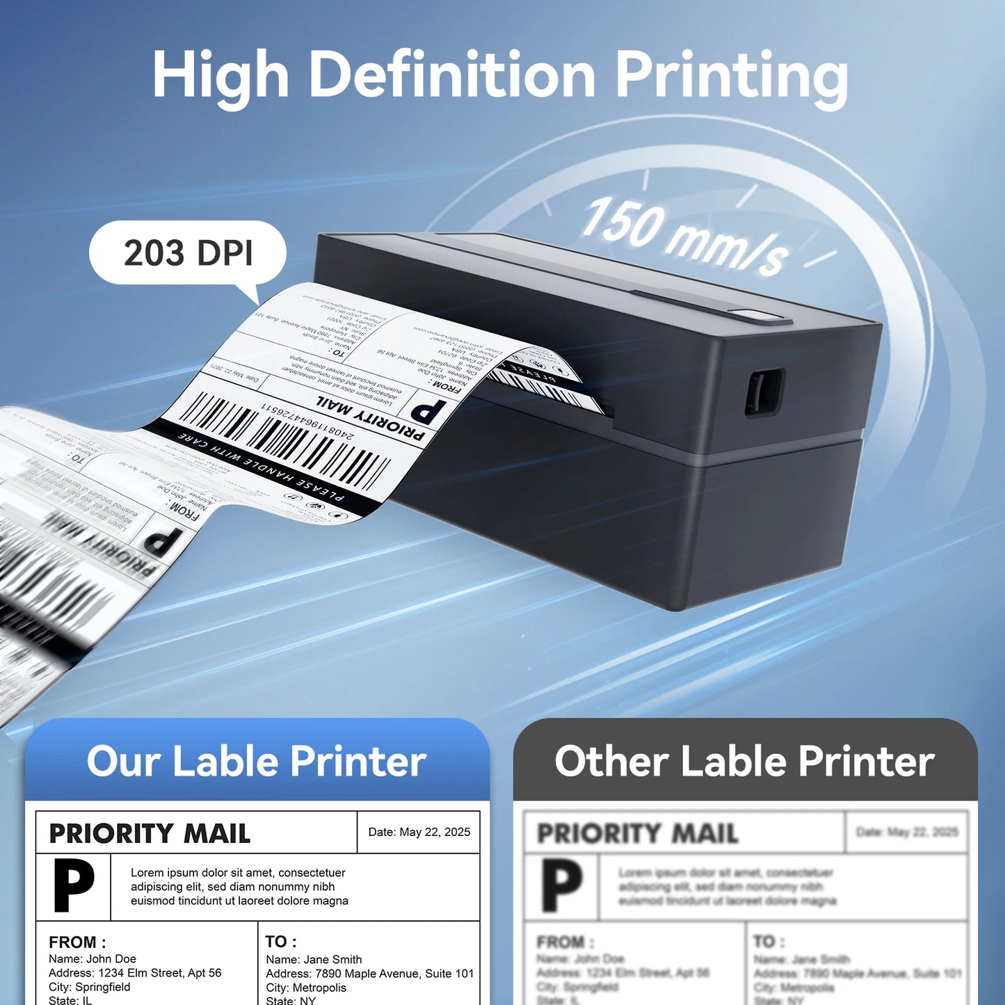 TakeYou Thermal Label Printer Portable No Ink Required 203DPI Bluetooth USB