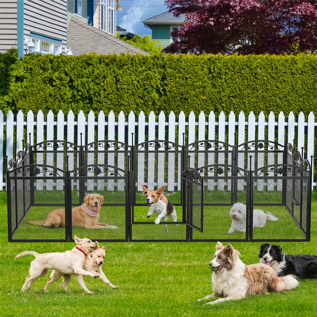 BINGOPAW 8 Panel Heavy Duty Dog Playpen For Indoor Outdoor Use