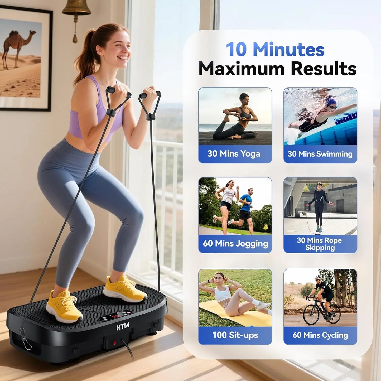 HTM Vibration Plate Fitness Platform 120 Levels Non Slip