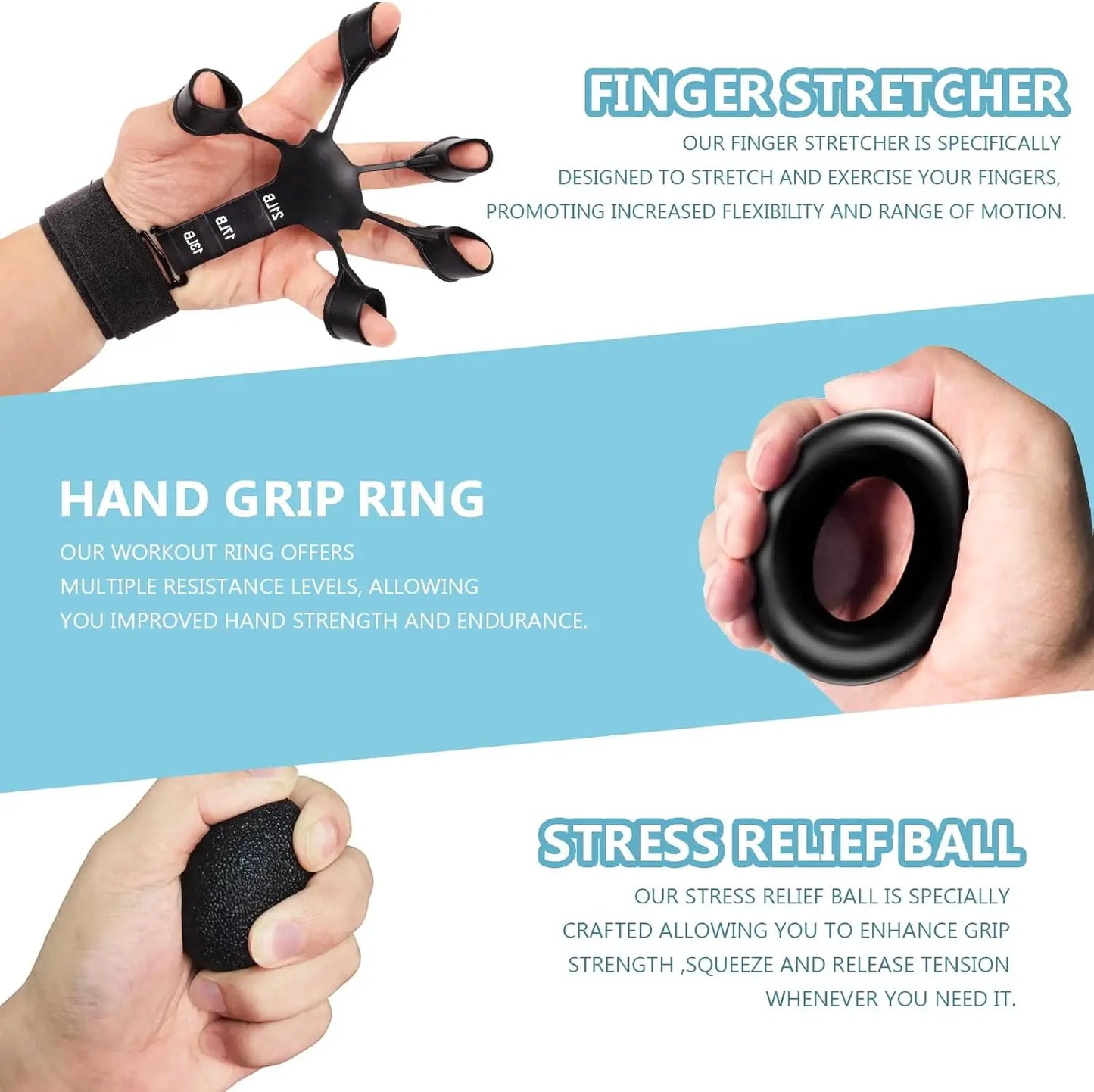 10-Piece Grip Strength Kit For Forearm And Finger Exercise