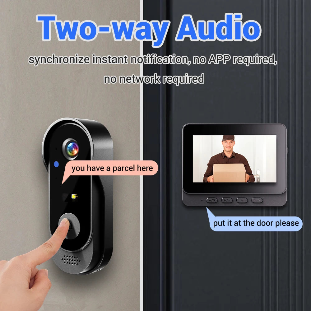 Wireless Video Doorbell Camera With WiFi Intercom And Night Vision
