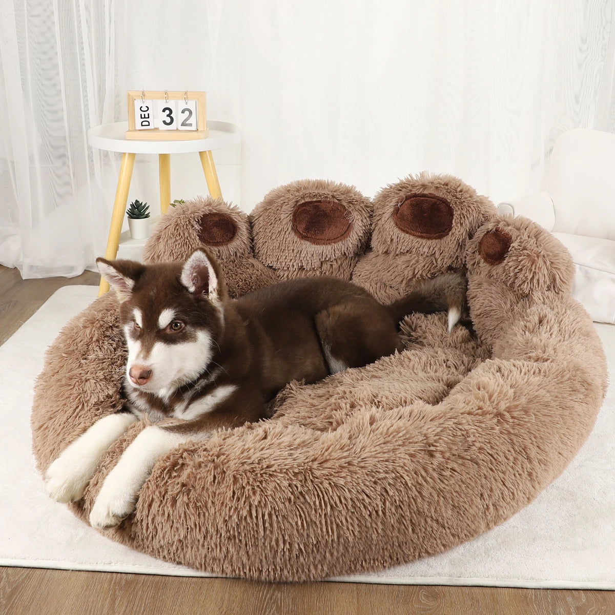 BeiYu Pet Fluffy Winter Dog Bed for Pets and Puppies