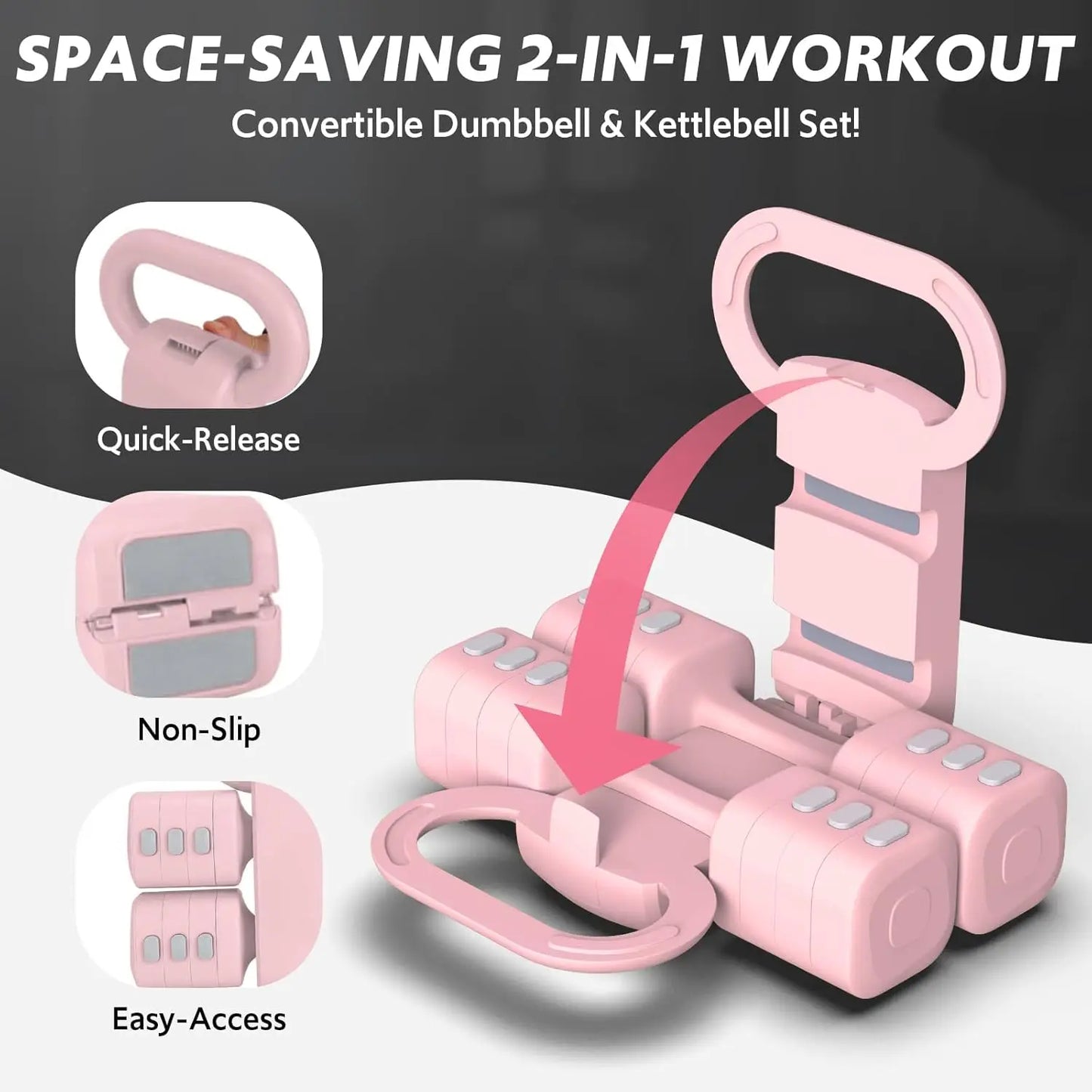 Adjustable Dumbbell Set 4-In-1 For Home Gym And Outdoor Training