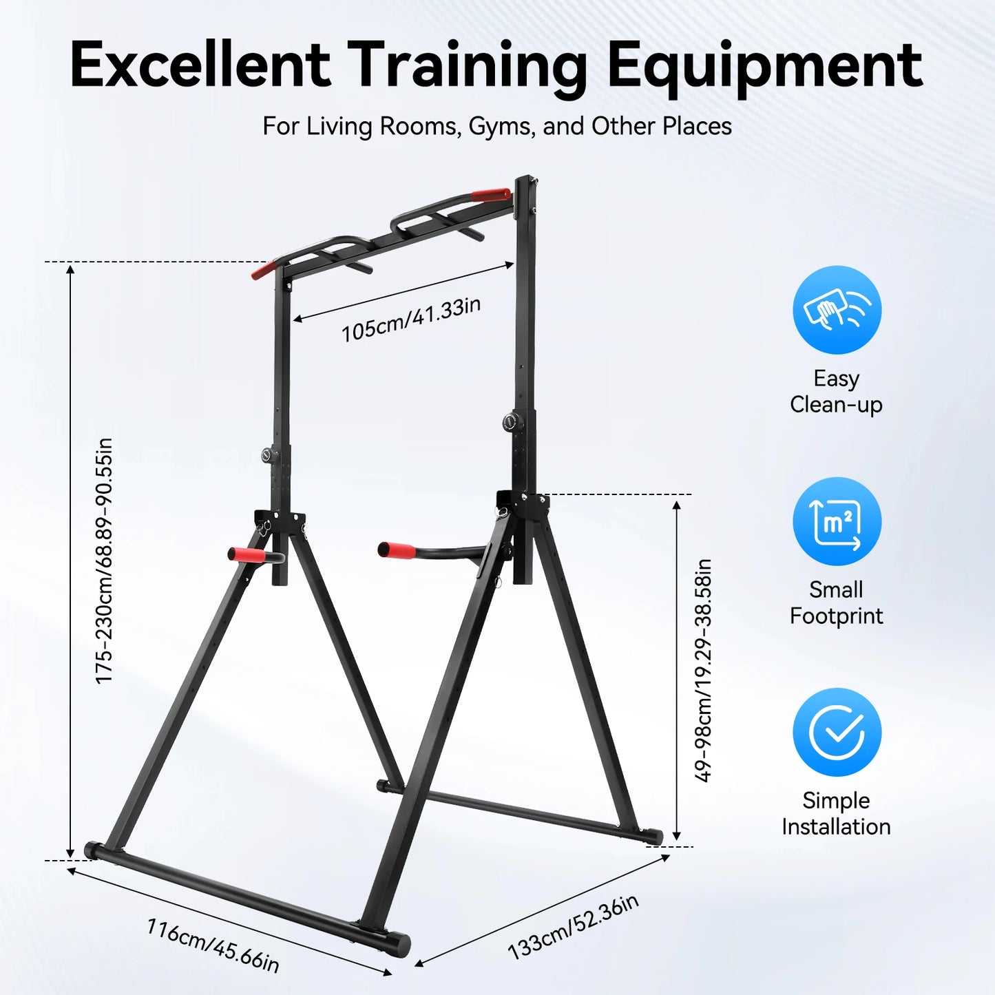 Foldable Adjustable Pull Up Bar for Home Gym Training Station