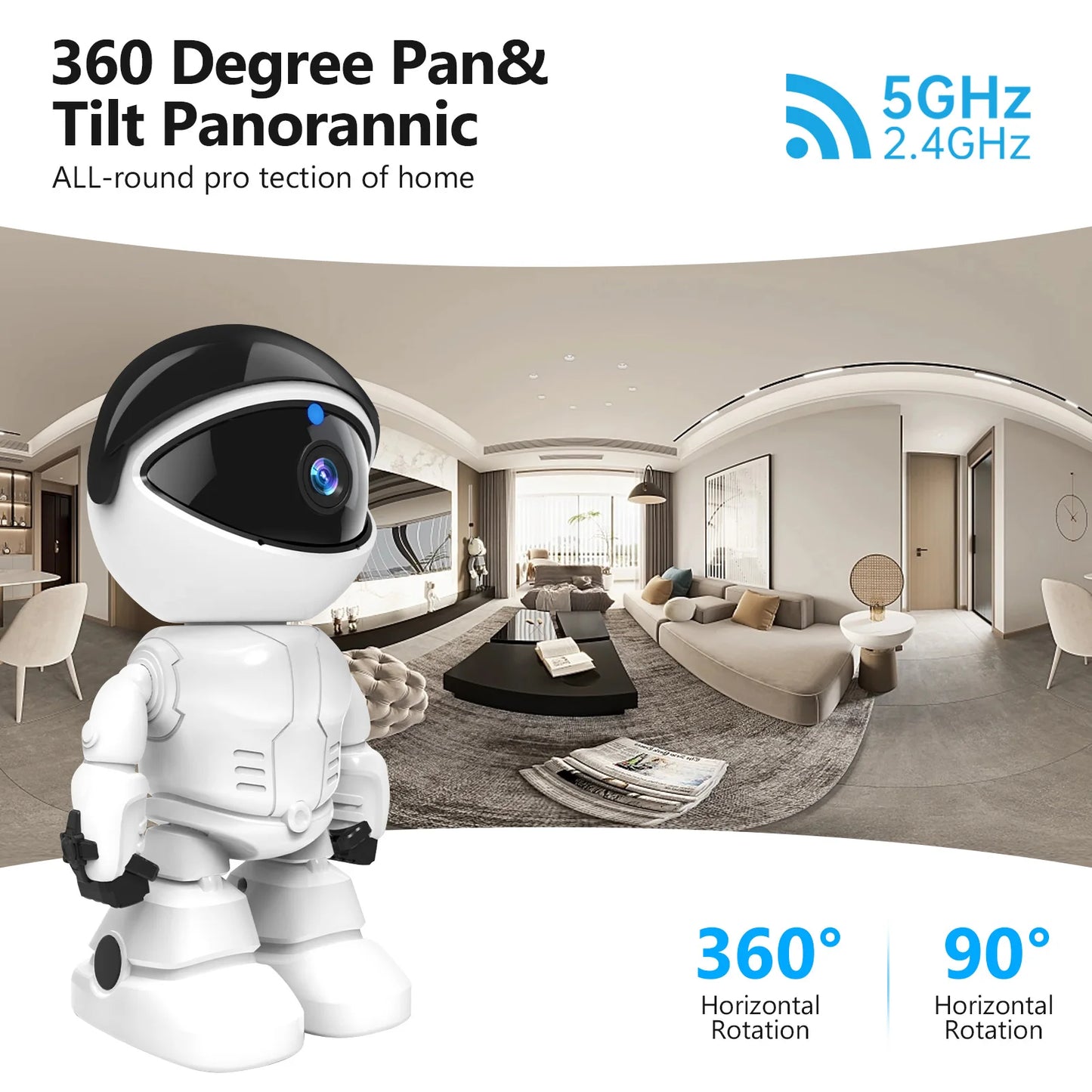 NOAHTEC Robot Camera WiFi 3MP Indoor Security With Night Vision