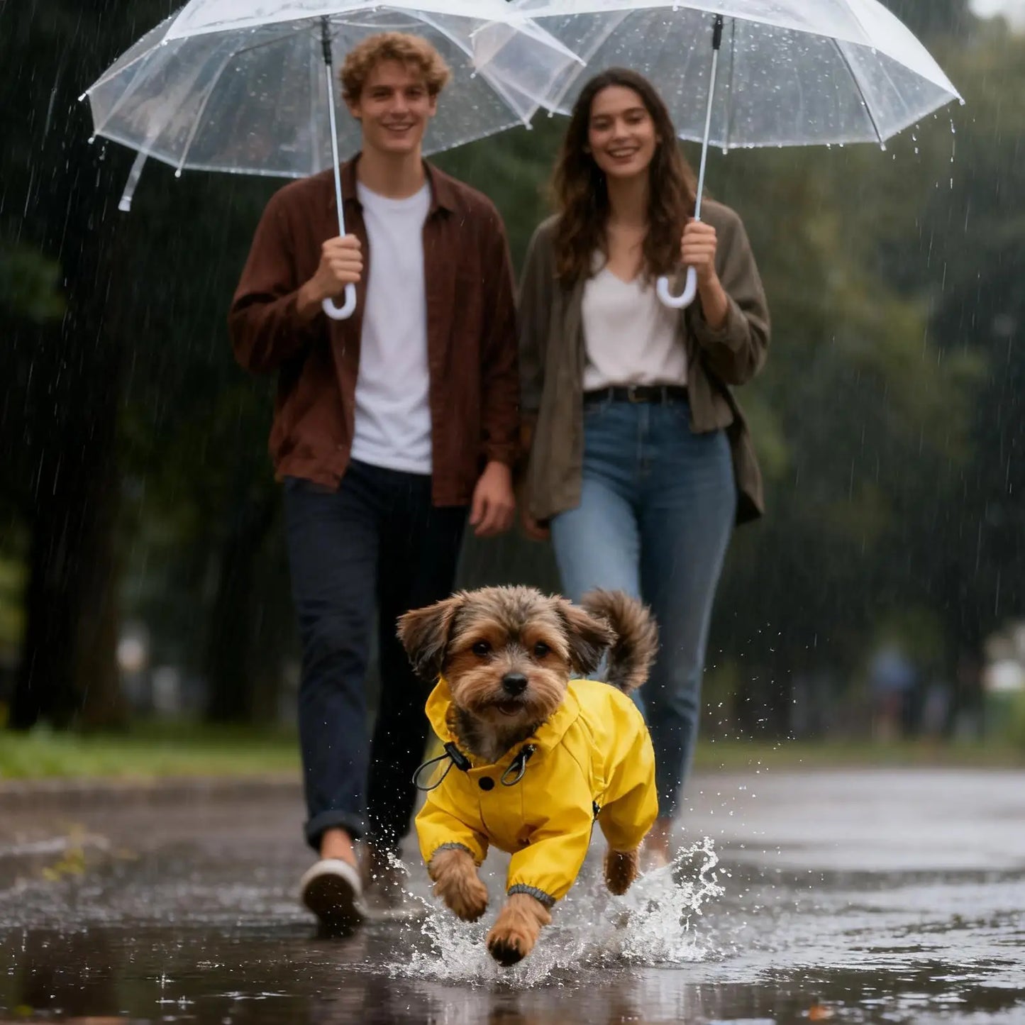 Waterproof Dog Raincoat High Visibility Adjustable Jacket for Pets