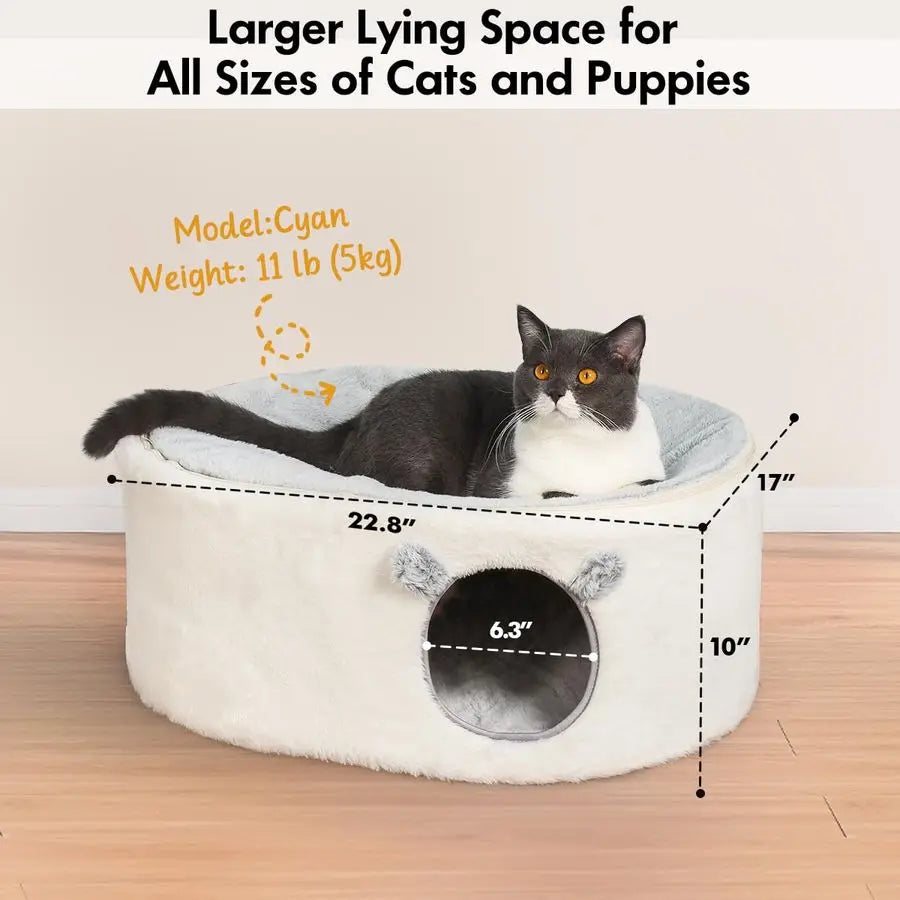 2 In 1 Cat Cave Bed Indoor Condo And Hammock For Cats