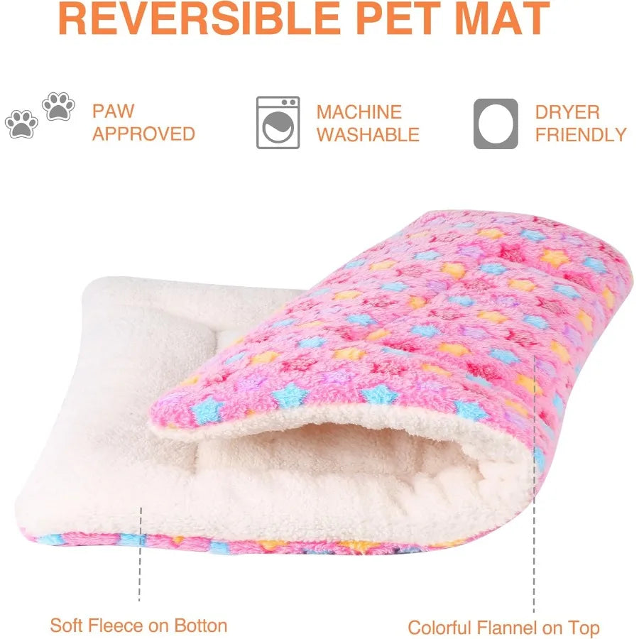 Ultra Soft Reversible Fleece Pet Bed For Small Dogs Cats