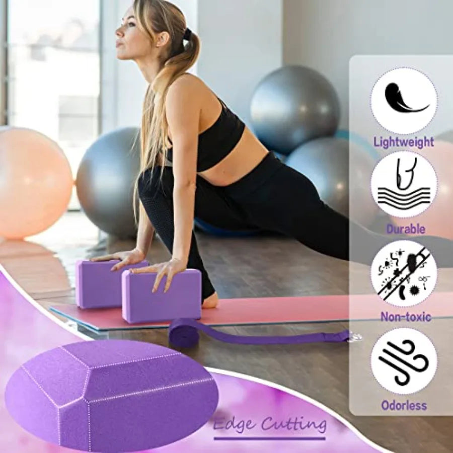 Yoga Blocks And Straps D Ring Non Slip EVA FoamPro