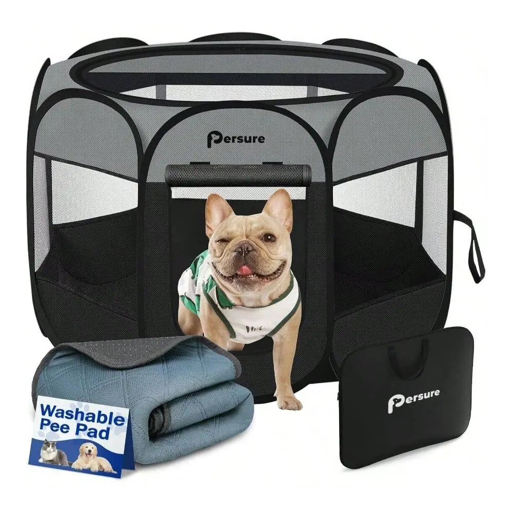 XMSJ Playpen Indoor Outdoor Puppy Enclosure Travel Crate
