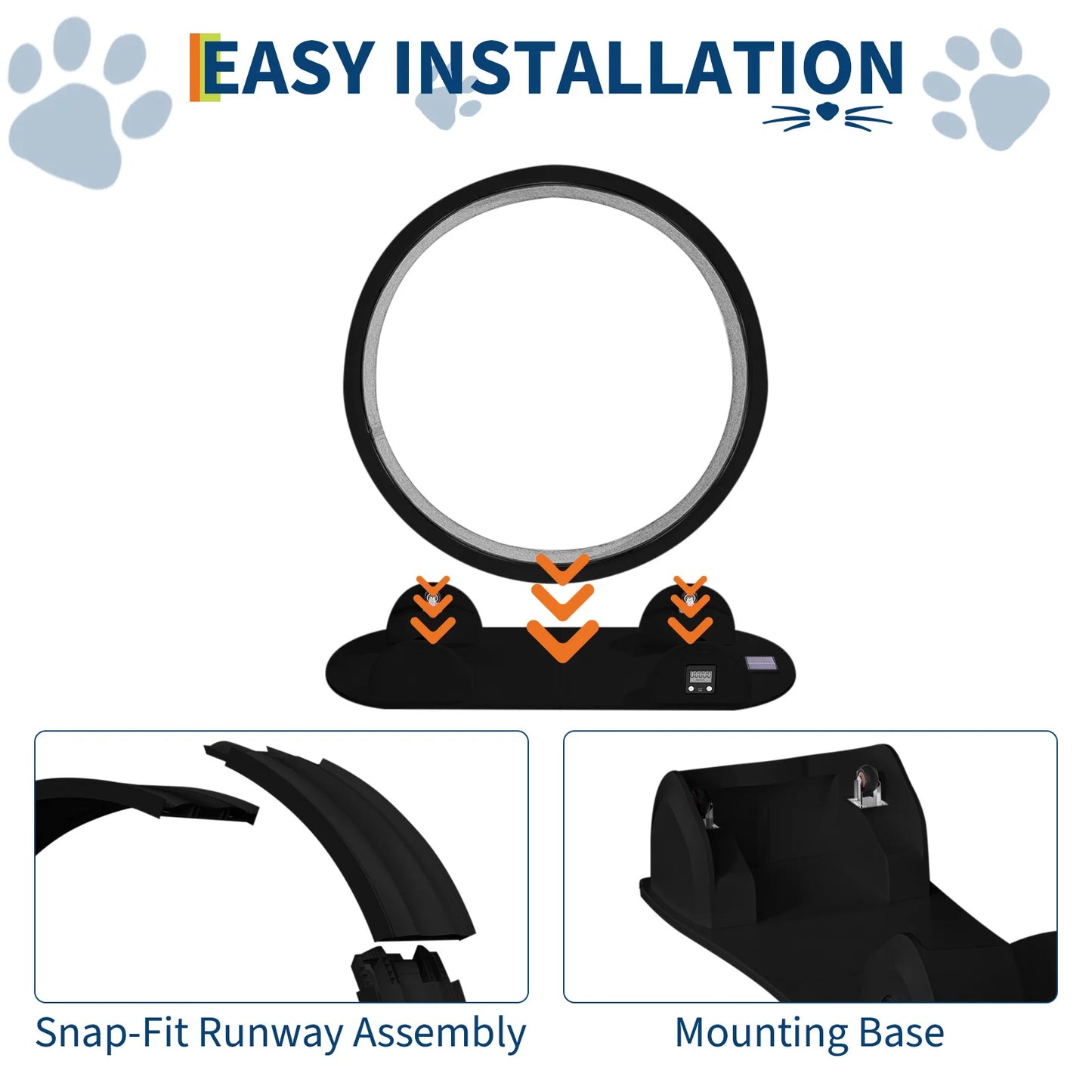HiMISS Cat Exercise Wheel With Pedometer And Removable Mat