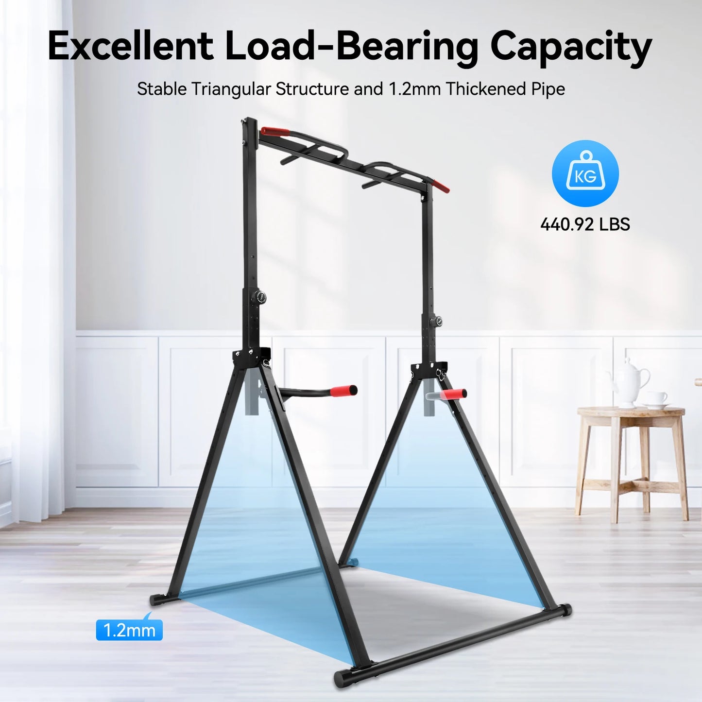 Foldable Adjustable Pull Up Bar for Home Gym Training Station