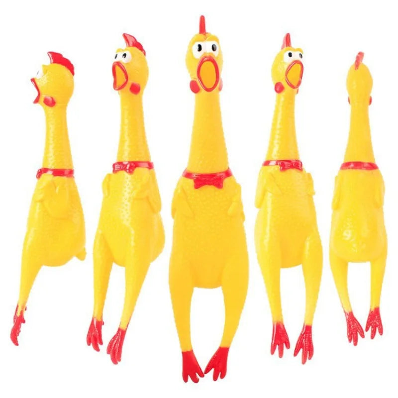 DKSTINYE Squeaky Screaming Chicken Durable Rubber Toy For Dogs