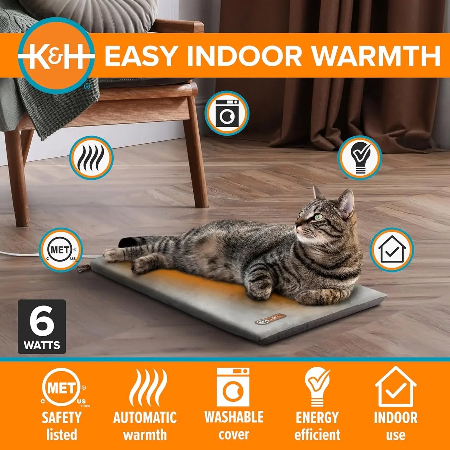Heated Cat Bed Pad For Indoor Cats Thermostatic Control