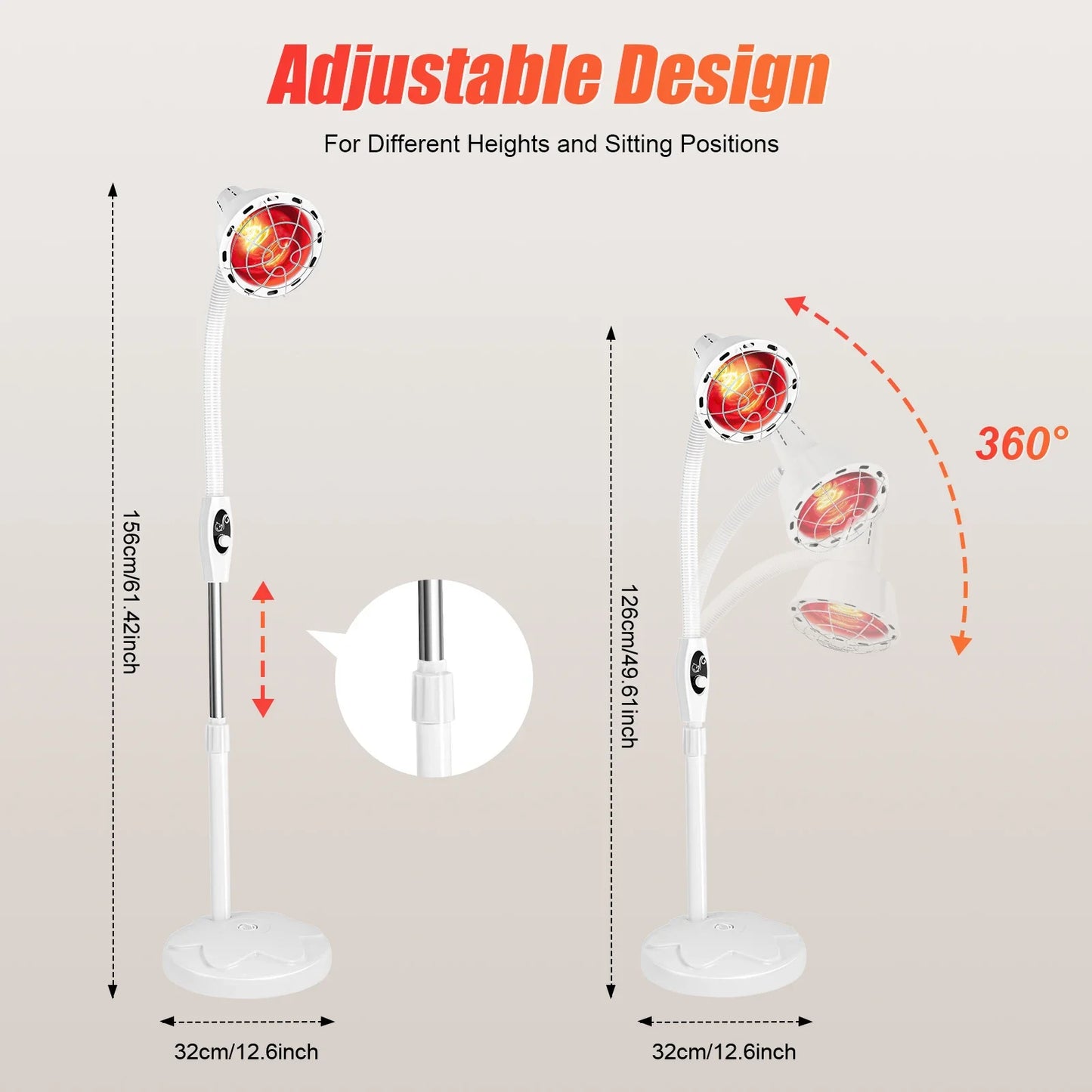 Infrared Pain Relief Heat Lamp For Joint Pain And Circulation