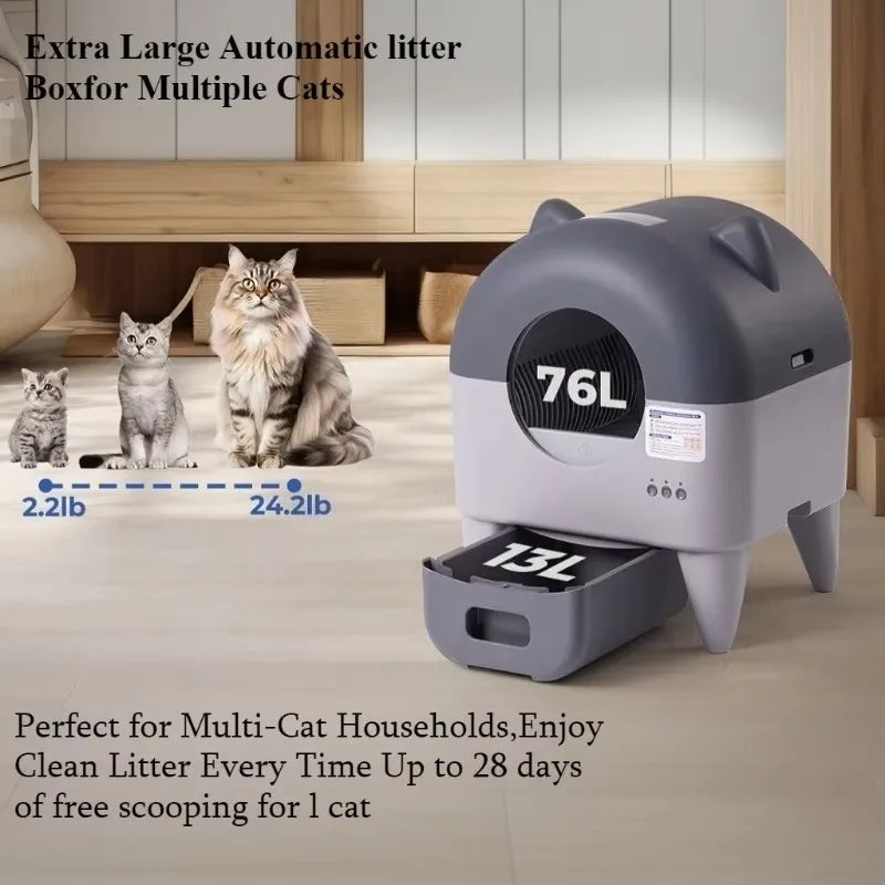 Lunapurr Automatic Self-Cleaning Litter Box for Multi-Cat