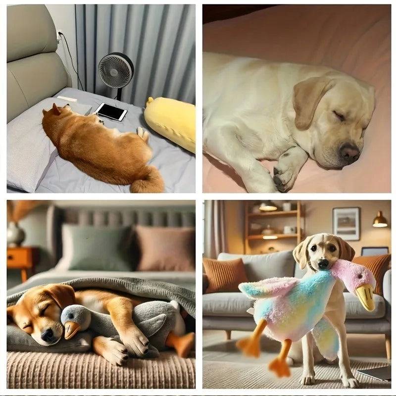 Soft Duck Plush Toy For Pets Anxiety Relief Dog And Cat Friendly Interactive