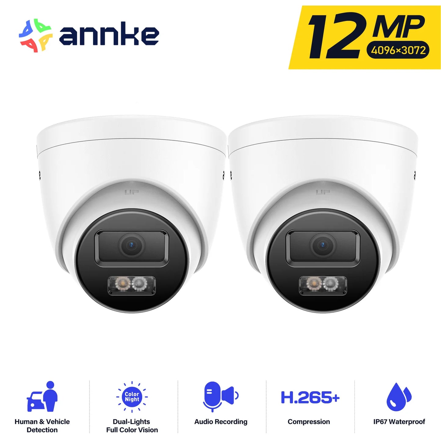 ANNKE 12MP PoE Security Camera With Dual Light Night Vision