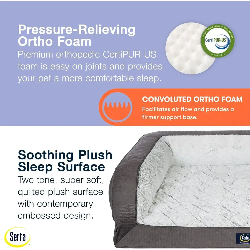 Orthopedic Quilted Couch Dog Bed For Pets With Support