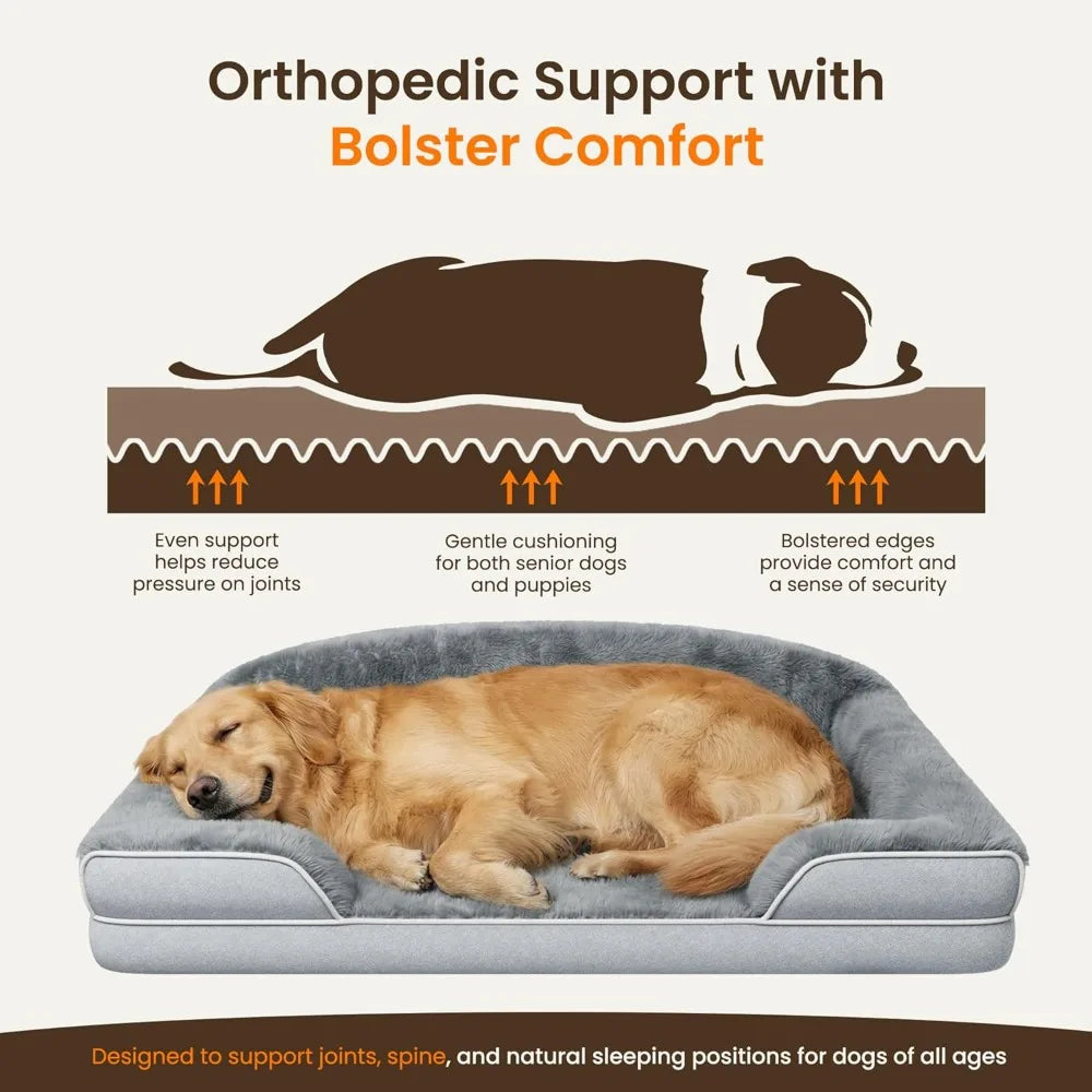 Orthopedic Dog Bed With Waterproof Foam And Non Slip Bottom
