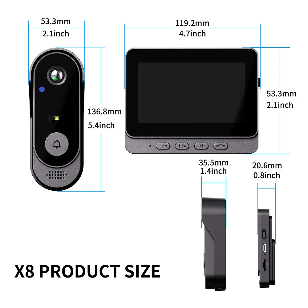 Wireless Video Doorbell Camera With WiFi Intercom And Night Vision