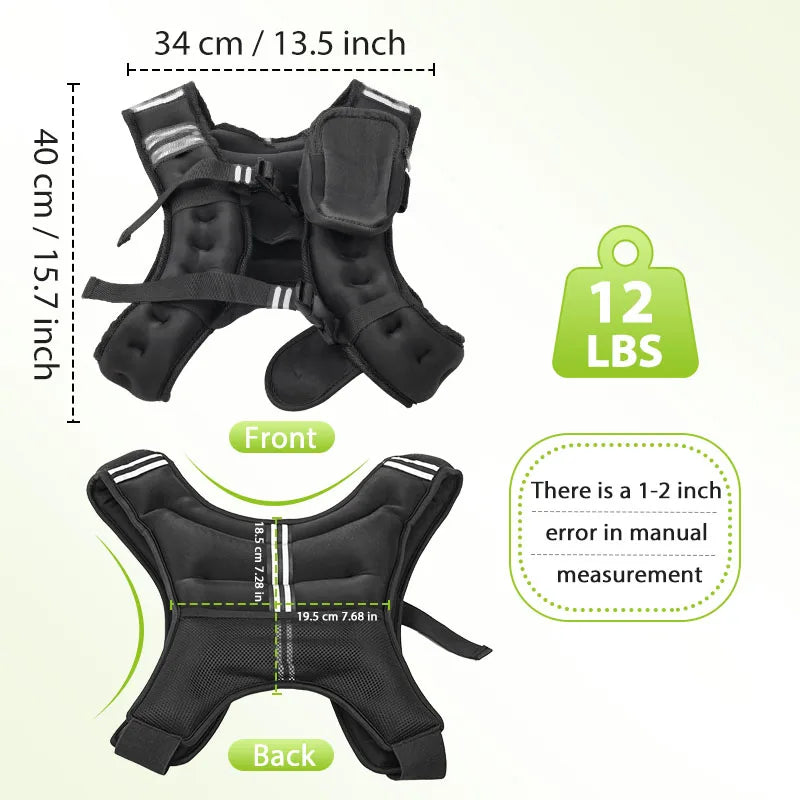 Weight Vest With Reflective Stripe Pocket For Fitness Training