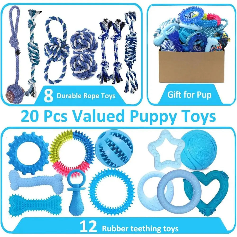 Puppy Chew Toys Bundle for Small Dogs 20 Pack Toys