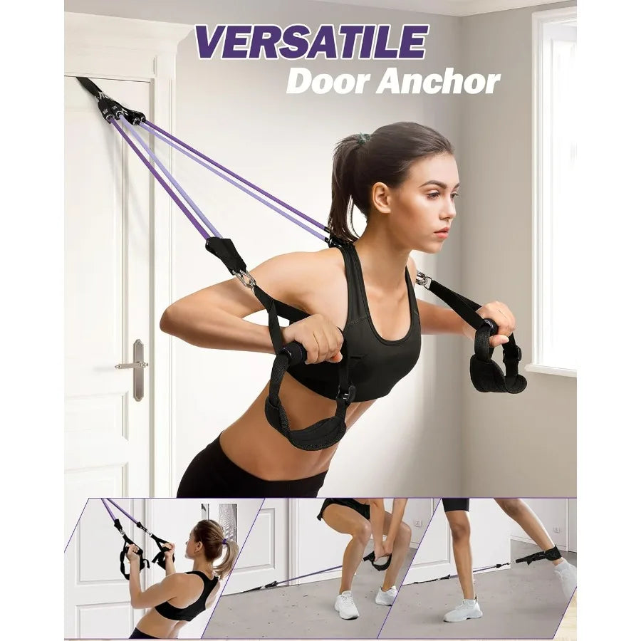 Upgraded Pilates Bar Kit With Natural Latex Resistance Bands