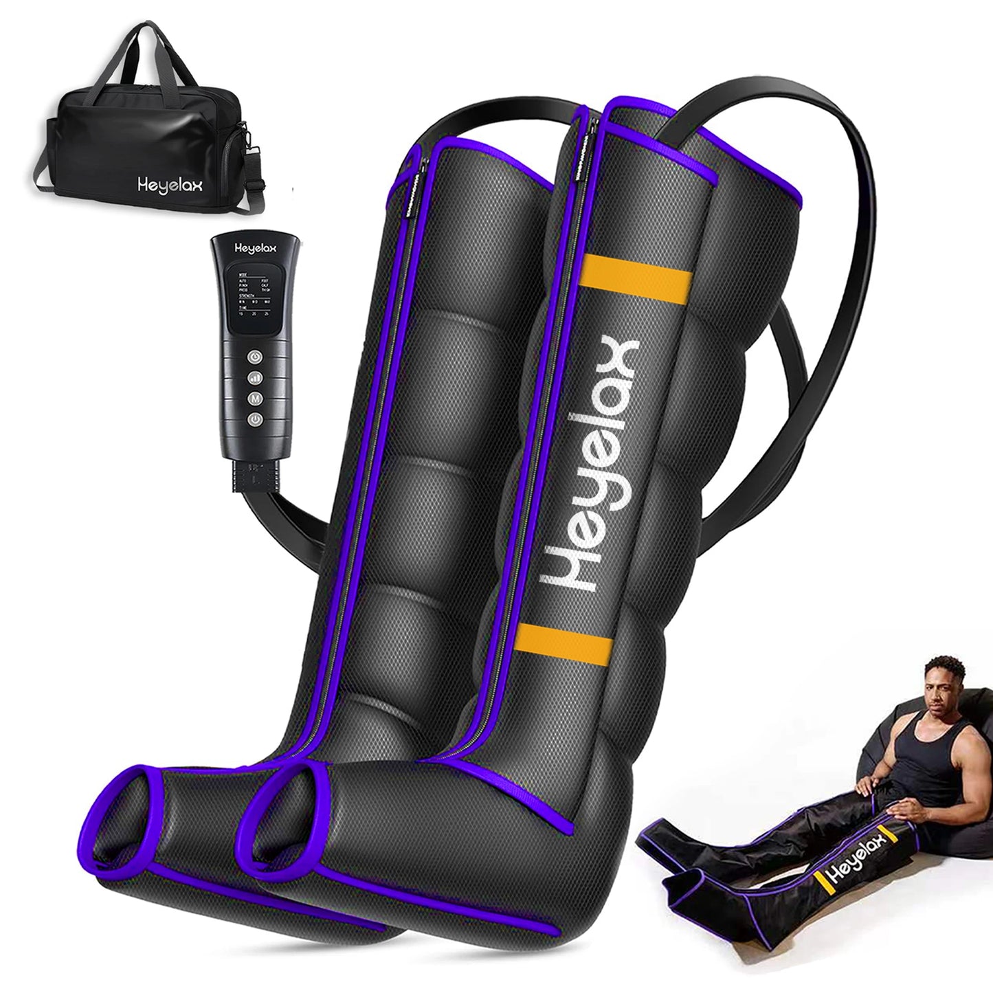Heyelax Leg Compression Massager With 6 Modes And Intensities