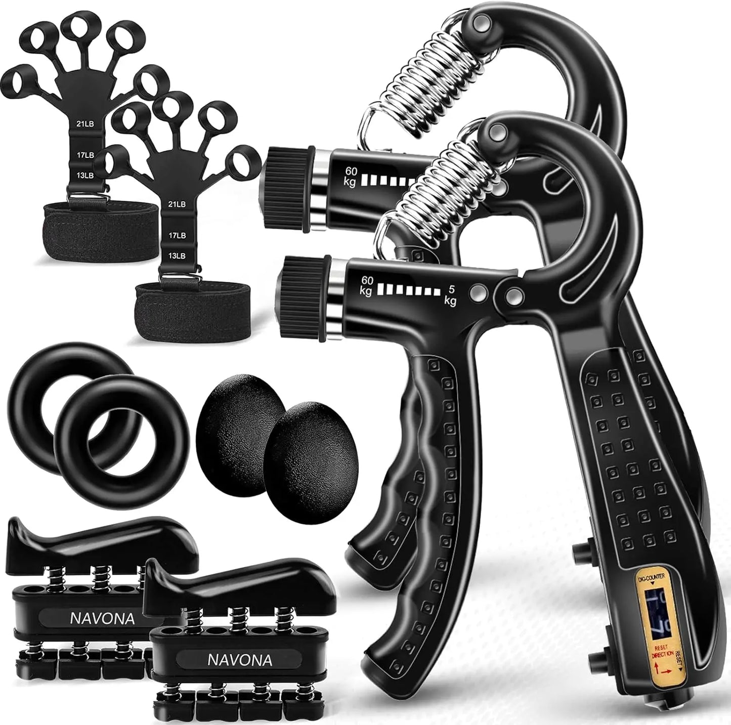 10-Piece Grip Strength Kit For Forearm And Finger Exercise