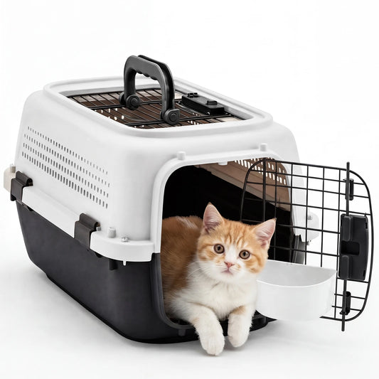 Pet Carrier for Small Dogs & Cats with Front Wire Door