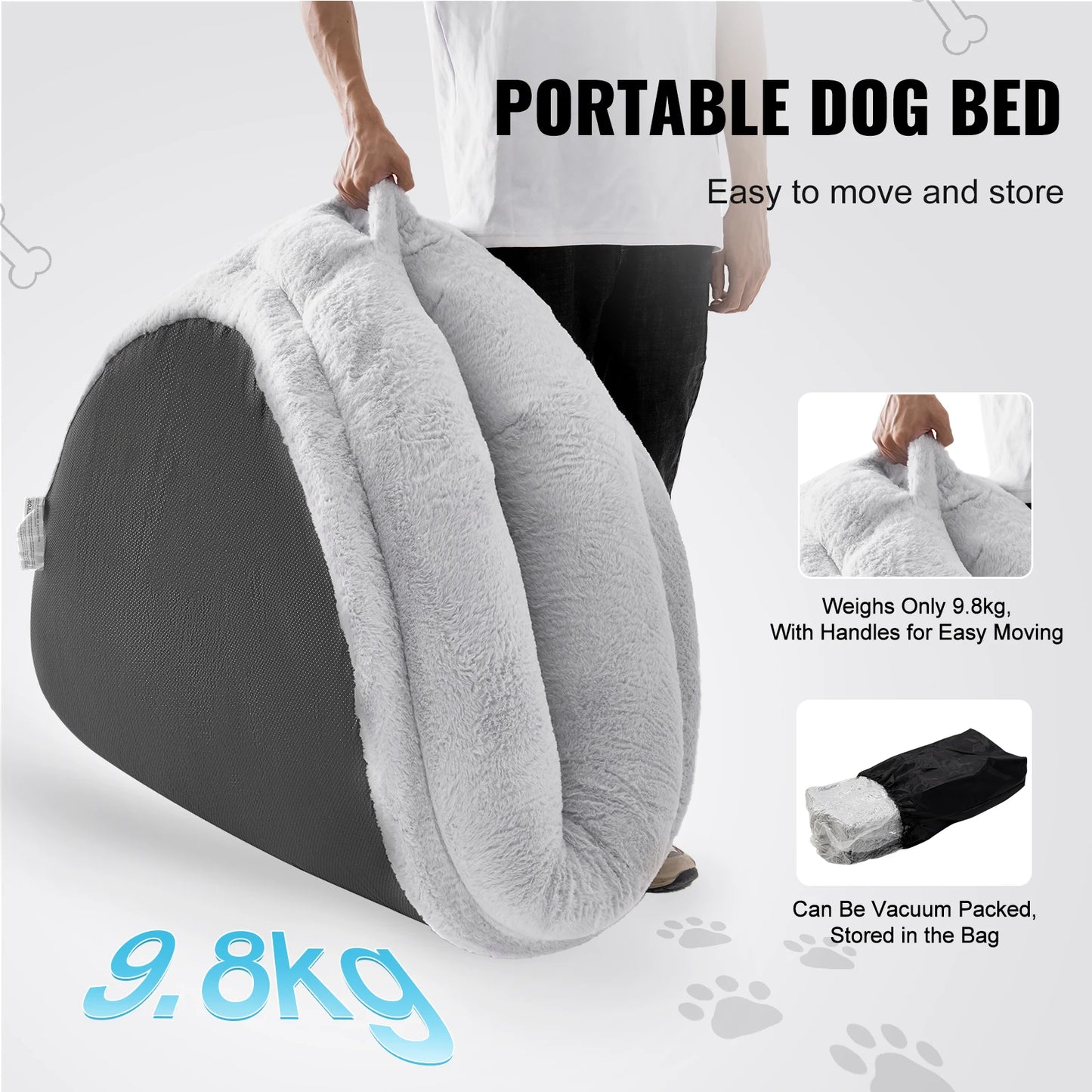 SucceBuy Orthopedic Human Dog Bed With Washable Fur Cover