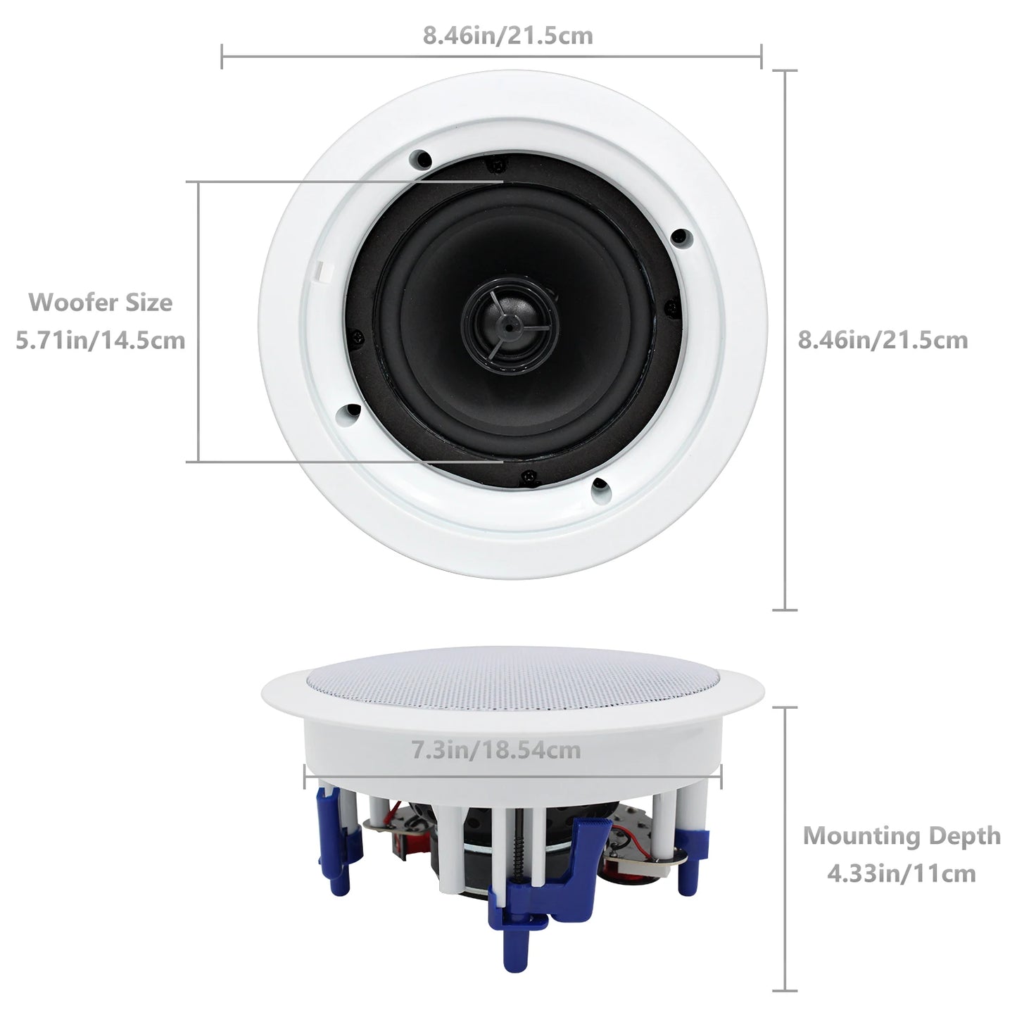 Herdio Bluetooth Ceiling Speaker System, Flush Mount, 600W