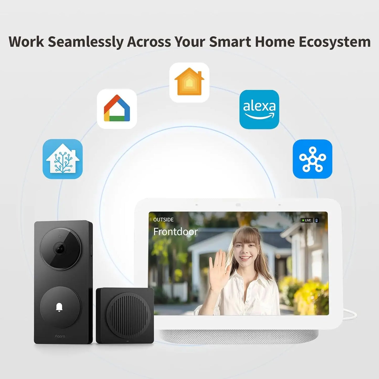 Smart Doorbell Camera With Chime 2K Video HomeKit Secure Video